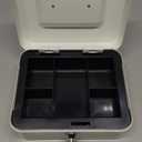 KYODOLED Medium Cash Box with Money Tray,Small Safe Lock Box with Key,Cash Drawer,7.87"x 6.30"x 3.54" White Medium