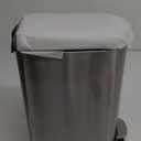 Amazon Basics D-Shaped Small Trash Can with Lid and Soft-Close Foot Pedal for Bathroom, Bedroom, Living Room, Office, Smudge Resistant, 10 l / 2.6 gallon, Silver