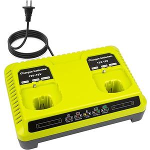 2 Ports P117 Replacement Dual Charger for 18V Battery ONE+ P117 P118 12V-18V Max Li-Ion NiCd NiMh Battery