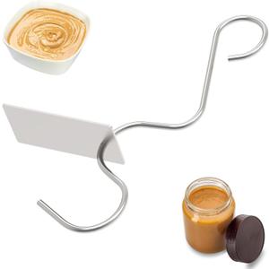 2 x Peanut Butter Stirrer Tool Set - Effortlessly Mixes Nut Butters, Perfect for Breads, Cakes & Cookies - Includes Scraper - Premium Kitchen Essential for Delicious Salads Tool