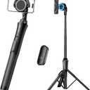 UBeesize 62'' Magnetic Selfie Stick Phone Tripod with Wireless Remote, Extendable Cell Phone Tripod Stand, Compatible with MagSafe, Cellphone Tripod for iPhone 17 16 15 14 13 12 and Android Phones (Black)