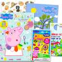 Bendon Peppa Pig Sticker by Number Book Set - Peppa Pig Activity Sticker Book Bundle with Peppa Pig Sticker Mosaic Book, Coloring Pages, Stickers, More | Peppa Pig Activity Book for Kids