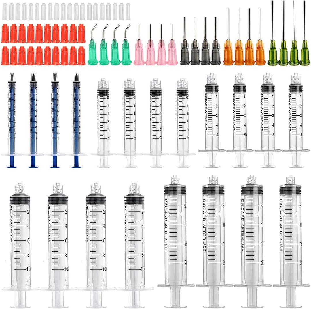 Glue Applicator Syringe with Blunt Tip Needle and Cap, for Liquid, Glue, Ink, Perfume, Lip Gloss Making