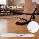 High Heel Arch Support Inserts, Women Silicone Cushion Sandal Insoles, Invisible Gel Shoe Inserts, Self-Adhesive, Anti-Slip, Pain Relief, Low & Medium Arch, 2 Clear, 7.5-10