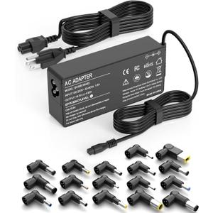 90W Universal Laptop Charger AC Adapter Compatible with HP Lenovo Dell Acer Asus IBM Sony Gateway Fujitsu Notebook Ultrabook Chromebook Universal Adapter with 17 Tips