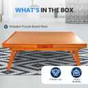 SereneLife Wooden Jigsaw Puzzle Table with 6 Removable Sliding Storage Drawers and Foldable Legs, Smooth Plateau Fiberboard Work Surface and Reinforced Hardwood, for Games and Puzzles, Kids&Adults, Stadard