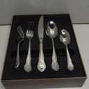 KINGSTONE Vintage Silverware Set, 30-Piece 18/10 Stainless Steel Retro Royal Flatware Cutlery Set for 6 with Carved Thick Handles, Tableware Utensils for Home, Party, Restaurant, Wedding, Dishwasher Safe