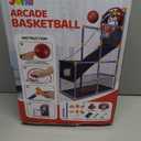 JOYIN Arcade Basketball Game Set with 4 Balls and Hoop for Kids 3 to 12 Years Old Indoor Outdoor Sport Play - Easy Set Up - Air Pump Included - Ideal for Competition