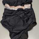 Tempt Me Women One Piece Swimsuit High Neck Plunge Ruched Tummy Control Bathing Suit (Black, L)