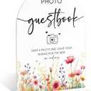 2 x Floral Bridal Shower Decorations, Photo Guest Book Sign, Acrylic Signs for Wedding, Wedding Signage for Reception, Boho Bridal Shower Decorations for Proposal, Engagement Ceremony and Reception, 18, 6x8 Inch