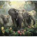 Jungle and Elephants Jigsaw Puzzle 1000 Pcs, Ideal for Game Night, Oil Painting Animal Wooden Jigsaw Puzzle, 1000 Piece Puzzle for Adults, Challenging Charm Puzzle for Game Night