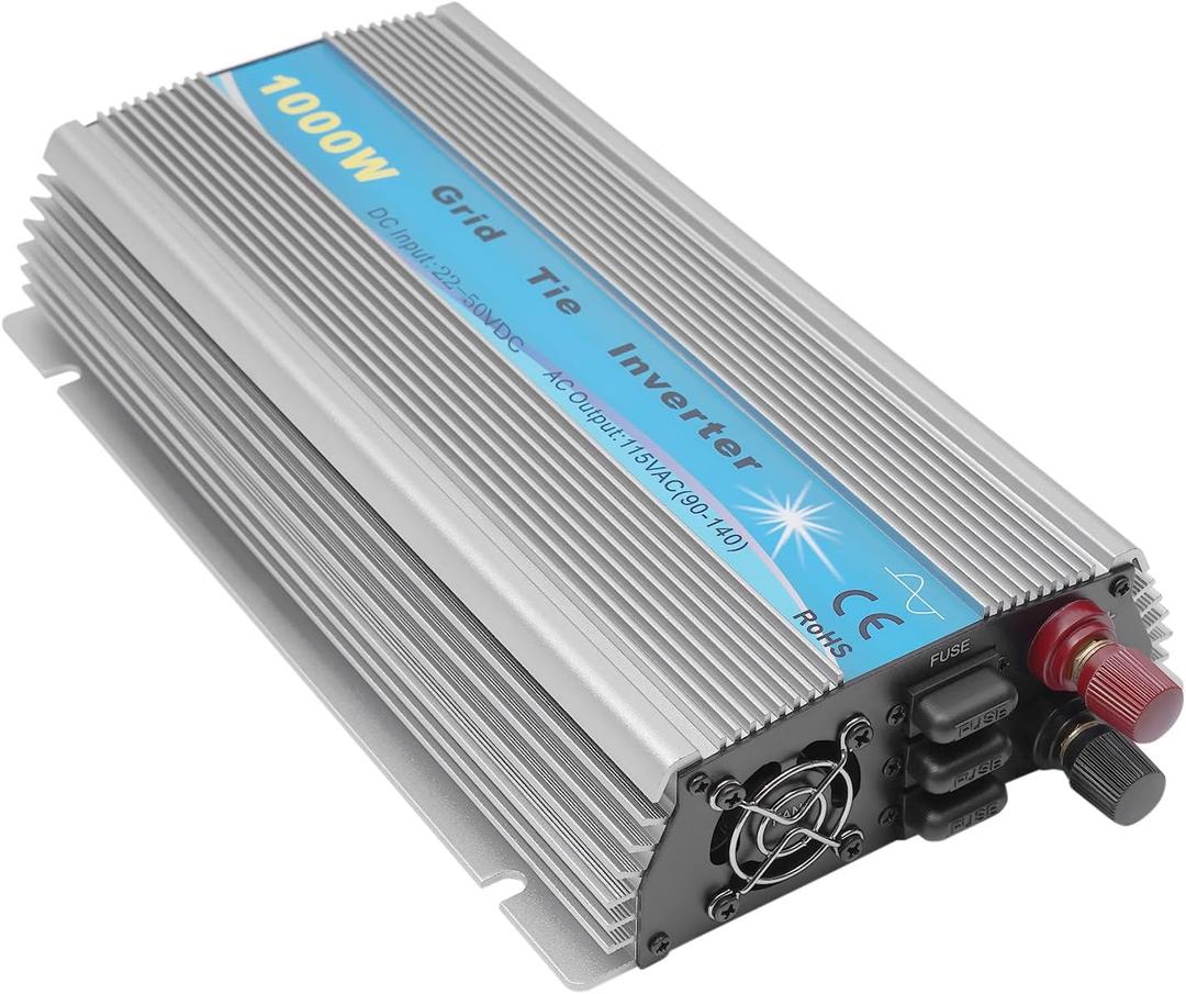 1000W Grid Tie Inverter MPPT Pure Sine Wave 22-50VDC Solar Input AC90-140V Output Solar Inverter for 12V Solar Panel