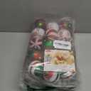 SHareconn 30ct 2.36 Inch Christmas Tree Colored Balls Ornaments, Shatterproof Plastic Decorative Xmas Baubles Decorations for Tree Holiday Decor(Red and Green White, 60mm)