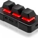 3 Key Mini Keypad Wireless USB 2 in 1 Mechanical Gaming Macro Keyboard Customized Programmable OSU Keypad with RGB Led for PC Gaming OSU Office Work HID (Black-Bluetooth)