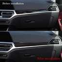 JSWAN Carbon Fiber Center Console Dashboard Panel Trim Cover for BMW 3 4 Series G20 G22 G21 G82 G42 330i 325i 430i 425i 225i M4 (LHD) Dashboard Lid Stripe Cover (2pcs Carbon Fiber)