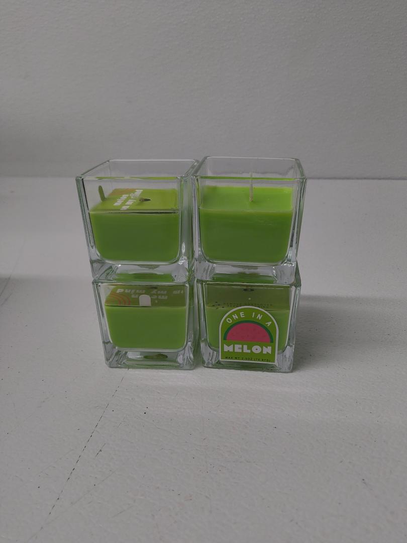 Candle 2.5Oz Glass 4Pcs W/Melon