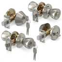 Set of 2 Mobile Home Door Lock Set Exterior  Keyed Mobile Home Door Knobs Fits Door 1-3/8" to 1-3/4" (35-45 mm)| Durable Metal, Rust-Resistant & Easy Install | Secure Locking for Bathroom, Entry Door