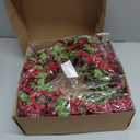 Idyllic 20 Inch Heart-Shaped Berries Front Door Wreath, Red Round Wreath for Wedding and Holiday Home Decor, Farmhouse Decorations, Mother's Day Wreaths for Front Door