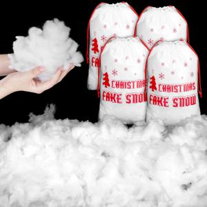 Aodaer Christmas Fake Snow Decor 2500g Artificial Snow Decorations Fluffy Soft Cotton Fake Snow Indoor Fiber Snow for Christmas Tree Holiday Table and Winter Mantel Village Display Outside