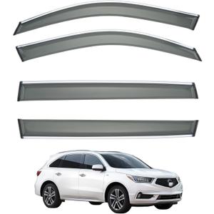 Yakitoko Window Visors Vent Sun Shade Rain Guards for Acura MDX 2014-2020 Chrome Trim 4PCS