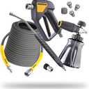 Active Pressure Washer Accessory Bundle, Adaptable for All Electric & Gas Pressure washers w/ M22-14mm Connections. Swivel Gun, Foam Cannon, Lance & 50 Hose for DIY car wash & Professional Detailing