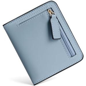 Toughergun Women’s Small Slim Leather Wallet with RFID Protection, Compact Bifold Mini Purse with Clear ID Window