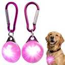 Dog Collar Light for Night Walking - LED Pet Collar for Night time Clip on - 3 Modes LED Flashing Light for Large Medium Small Pets, Outdoor, Running, Camping Bike (Pink)