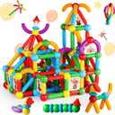 TOKBLOK Magnetic Blocks for 3 Years Old Girls Boys Magnetic Building Sticks Preschool Educational Learning STEM Toys Toddler Montessori Magnet Toys Kids Gift - 76Pcs Starter Set
