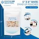 Spartan Industrial - 5" X 8" White Zip Top Food Bags - Pack of 1000 Resealable Smell-Proof Pouches for Packaging Coffee, Tea, Spices, Snacks, and More