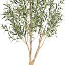 Tall Faux Olive Tree，6Ft(72in) Realistic Texture Potted Silk Artificial Olive Tree， Fake Olive Trees Indoor Outdoor for Home Office Living Room Bedroom Foyer Porch Decor
