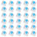 30 Pieces Blue Mechanical Keyboard Switches, 3 Pin Pre-Lubricated Clicky Key Switches, Dustproof and Waterproof Keyboard Accessories for Mechanical Gaming Keyboards