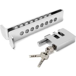 ECHOZONE General Car Anti-Theft Brake Clutch Lock, Heavy Duty Stainless Steel, Portable, Key Lock, Automotive Steering Wheel Locking Device, Silver