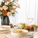 theterra 7.5'' Ceramic Pasta Bowls, Salad Bowls Set of 4, Stoneware Serving Bowls for Fruits, Noodle, Dinner, House-warming Wedding Present, Beige