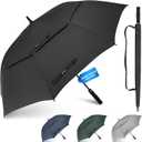 Gonex Windproof Double-ribs Golf Umbrella, 68/72 inch Auto Open Strong 2x8 Ribs Extra Large Double Vented Canopy Waterproof Rain Umbrella with Comfortable Handle, Oversized Sun Umbrella for 2-4 Men/Women and UV Protection