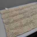 OLANLY Thick Bathroom Rugs 30x20, Extra Soft Absorbent Chenille Striped Bath Rugs, Rubber Backing, Machine Wash Dry, Bath Mats for Bathroom Floor, Tub and Shower, Home Decor Accessories, Beige