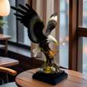 16.9 Inch Large Bald Eagle Statue Resin Sculpture Frgurine Gift for Home Decor Office Living Room Desktop Display Decorative Decoration