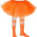 Zhanmai 5 Layered Tutu Skirt for Kids Tulle Tutu Skirt with Tube Socks Princess Runners Costumes Cosplay for Girls Kids