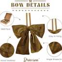 Gold Velvet Bows Christmas Tree Ornaments 8.5 inch Pre-Tied Golden Velvet Ribbon Bows for Christmas Tree, Gift Wrapping, Wreath, Garland, Crafts, Holiday Decor, 6 Pcs