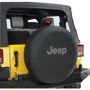Jeep Wrangler Black Denim W/Logo Spare Tire Cover 32-33 Inch Mopar OEM