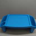 Mind Reader Kids Lap Desk, Portable Activity Tray with Side Storage, Stackable Plastic Desk for Drawing, Snacks, Study, Set of 2, Blue