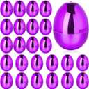 24 Pcs Fillable Easter Eggs 2.36 Inch Easter Eggs with Hinge Plastic Empty Eggs for Easter Egg Hunt Basket Stuffers Easter Theme Decorations (Purple)