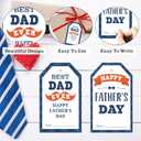50Pcs Gift Tags for Father Gift - 2.1"x3.5" Happy Father's Day Tags with String - Best Dad Ever Thank You Cards Tag Hanging Paper Gift Tag for Present Party Favor Wrapping - A01
