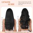 5 Clip One Piece Clip in Hair Extensions Real Human Hair 18 Inch Human Hair Clip in Extensions Dark Brown 3/4 Full Head Hair Extensions Clip ins Long Straight 50g