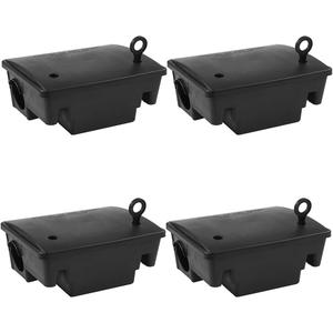 Large Rat Bait Stations 4 Pack, Effective Mouse Bait Station for Home Garden and Outdoors, This Rodent Bait Station Keeps Children and Pets Safe (Bait is not Included)