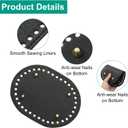 uxcell 2pcs Bag Bases for Crochet, 5.7" x 4.3" Oval Bag Bottom Shaper with D-Shaped Handles, Crochet Base Purse Bottom for DIY Shoulder Bag Handbag Making Supplies Black