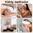 MAQUITA 30 Pcs Spa Facial Headbands Head Wrap Stretch White Cloth Hair Bands for Bath Makeup Sport