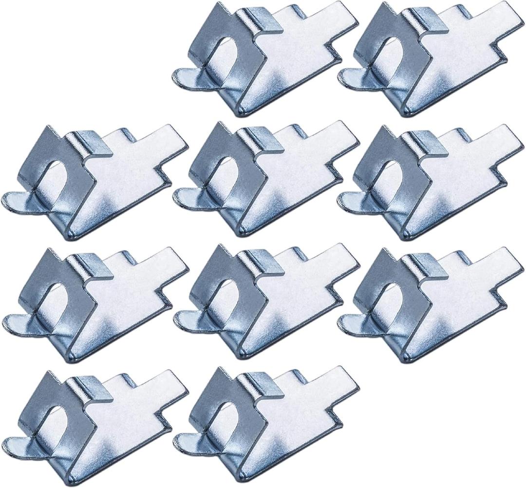 [10 PACK] BlueStars 920158 Freezer Shelf Clips  Stainless Steel Support for Refrigerators, Replacement Freezer Cooler Shelf Support, Exact Fit Replacement Shelf Square Buckles Clips