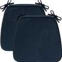 Dining Chair Cushions Set of 2-2" Thick High-Density Foam Chair Pads with Ties and Non-Slip Bottom, Removable Washable Cover for Dining and Kitchen, 17"x16", Navy Blue