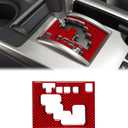 SUNJIKA Compatible with Center Console Carbon Fiber Gear Shifter Head Cover Panel Trim Sticker Interior Accessories for Toyota 4runner SUV 2010-2020 2021 2022 2023 2024 2025 (1pc Red)
