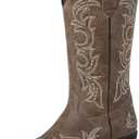 SheSole Women's Studded Cowgirl Cowboy Boots Snip Toe Mid Calf Fashion Western Boots, size -38